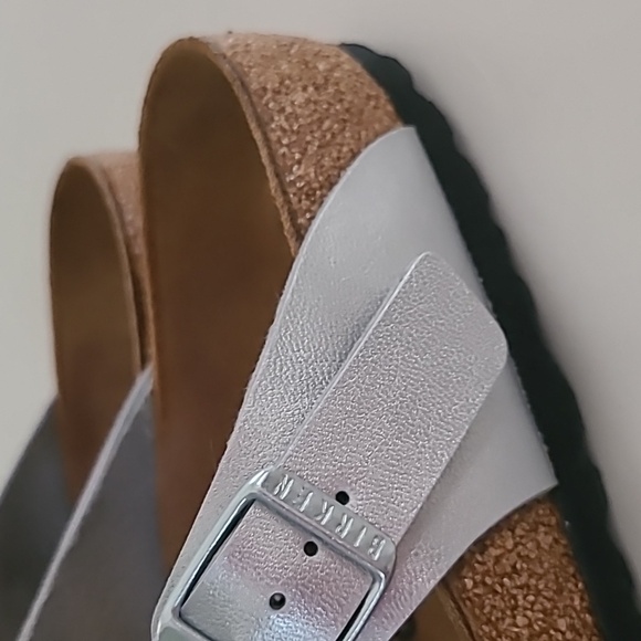 Birkenstock Gizeh Silver Thong Sandals Size 39/8 - Picture 3 of 10